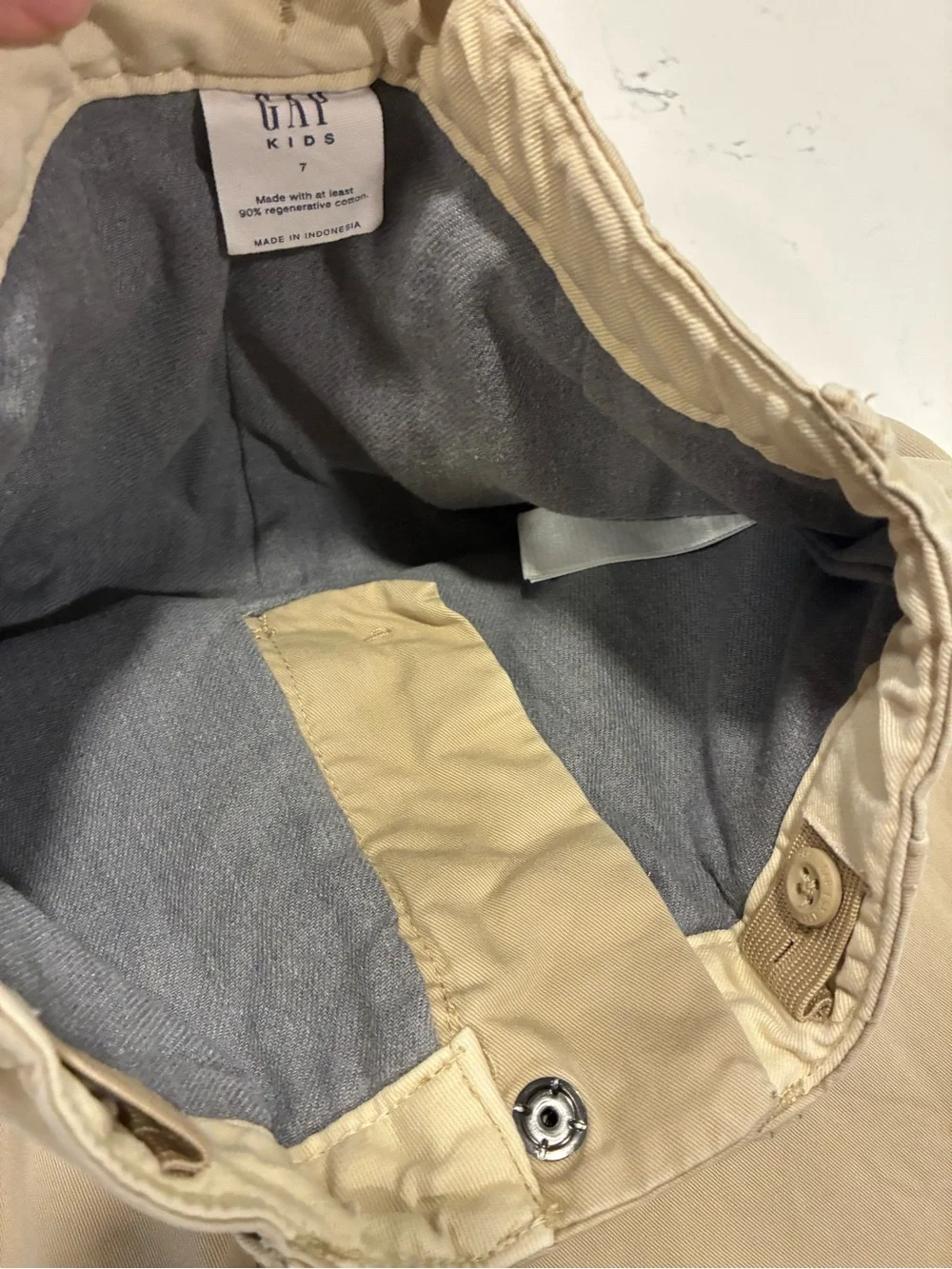 Kids Khaki Lined Chino Pants - Classic Beige